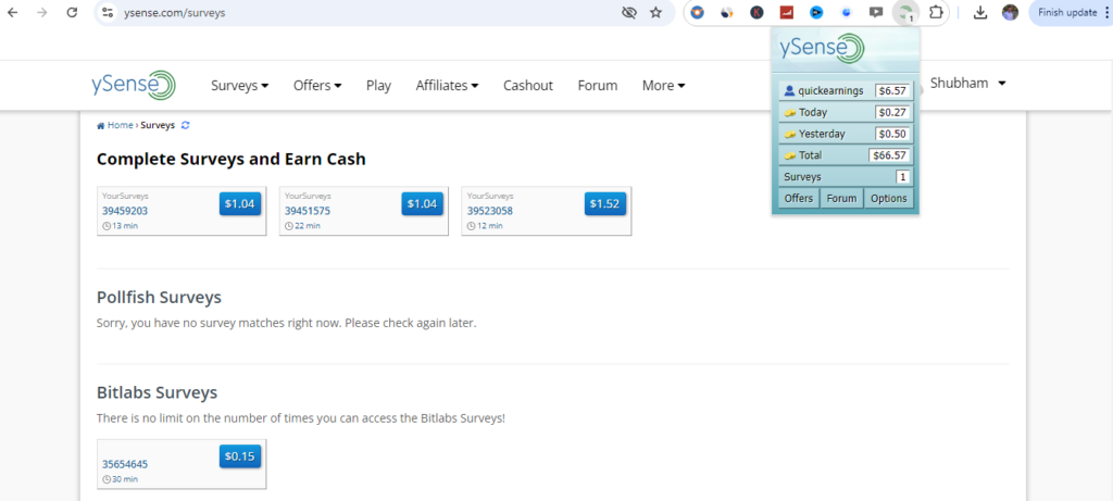 ysense payment proof