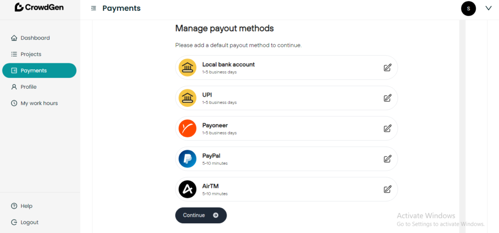 crowdgen payment