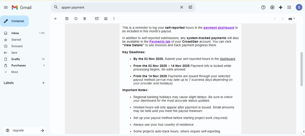 crowdgen payment time