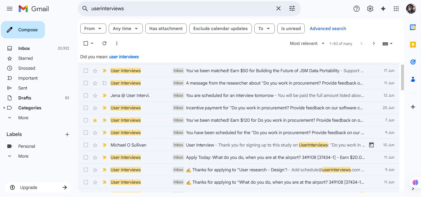 userinterviews com/studies